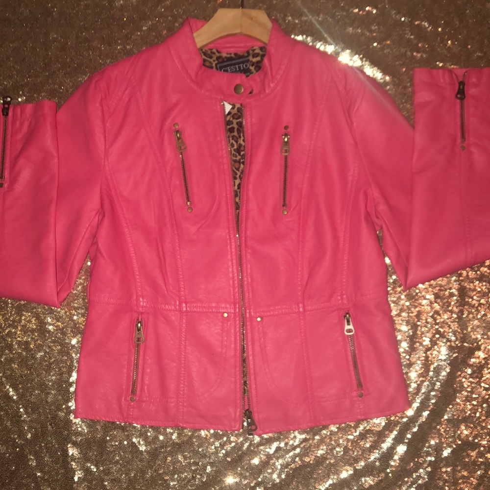 Pink Leather Jacket